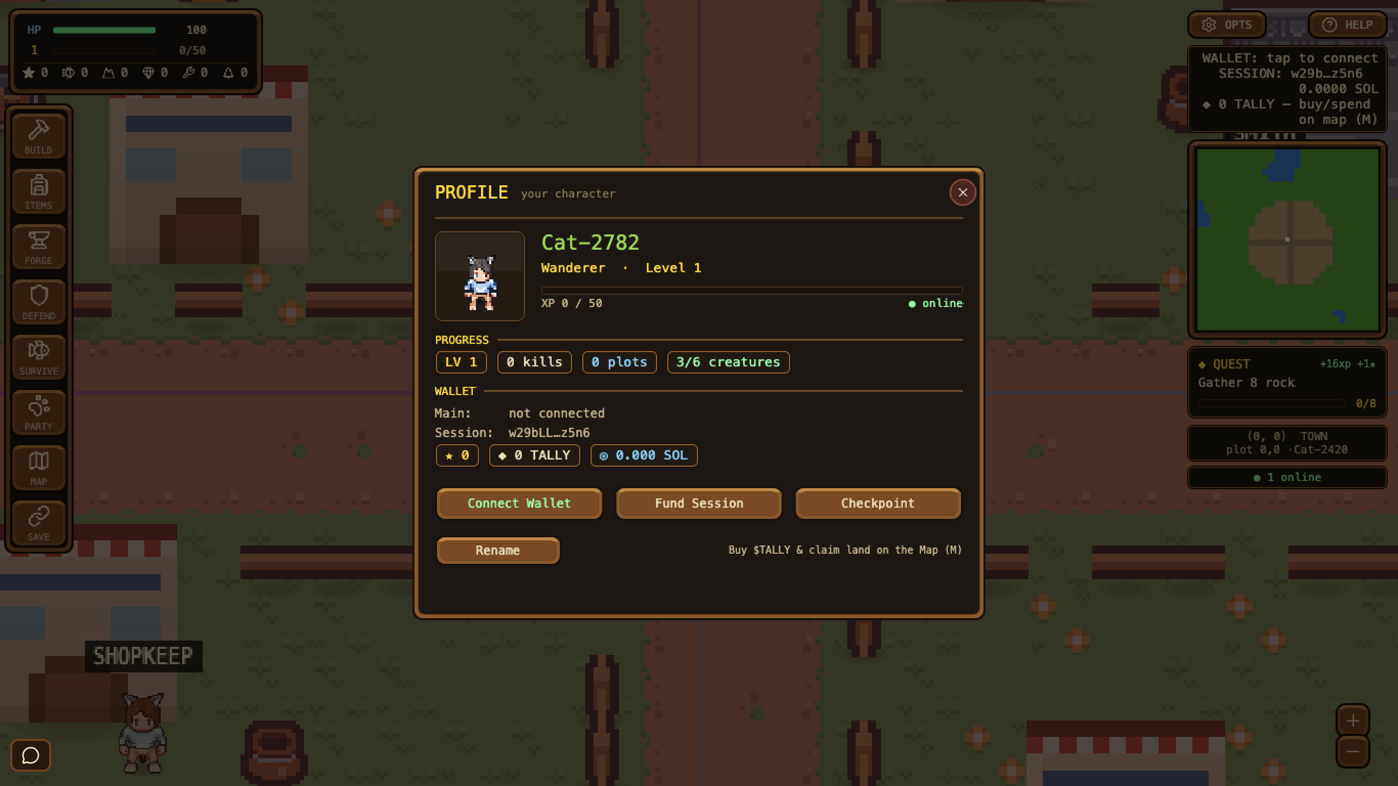 Player profile and wallet